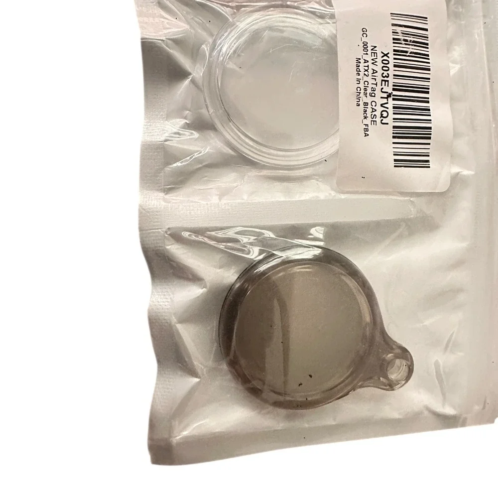New AirTag Case‎ Holder Keychain Ring Cover Black Clear FBA